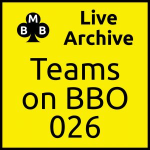 Live archive teams on bbo 26