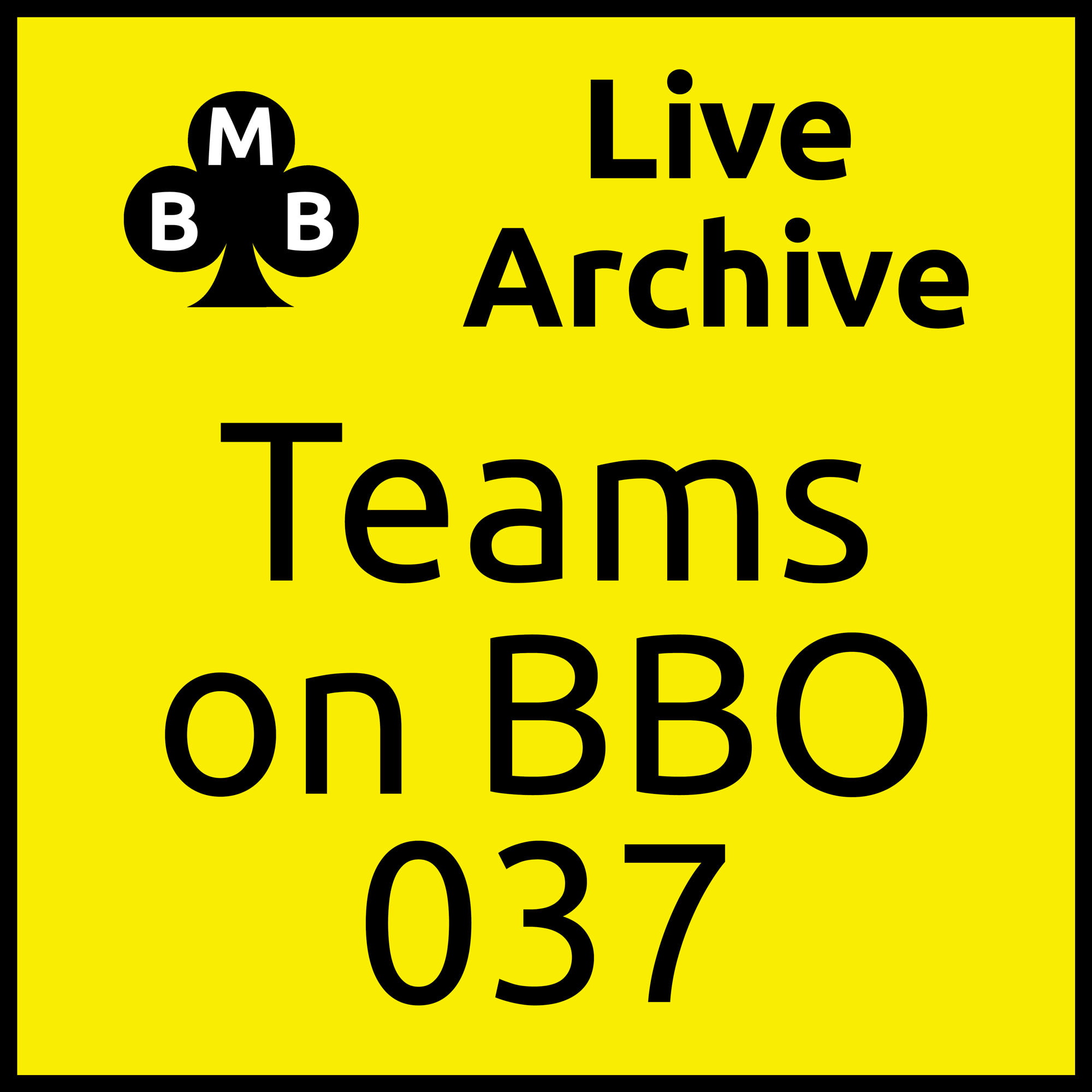 Teams on BBO 37 - Wed 27 Jan 21