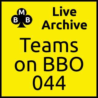 Teams on BBO 44 - Wed 17 Mar 21